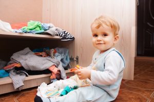 toddler learning to get dressed